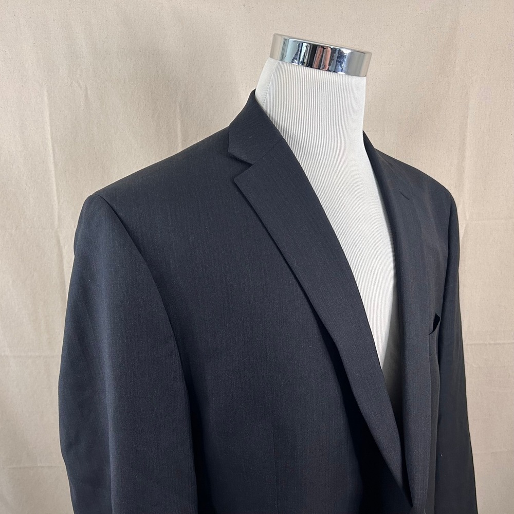 LRL Ralph Lauren 50R Sport Coat Wool Gray Herringbone Two Button Double Vented